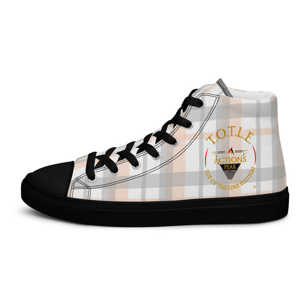TOP OF THE LINE EDITION 2024 PALE PLAID UNISEX HIGH TOP CANVAS SHOES