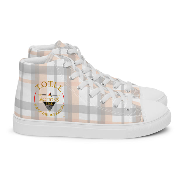 TOP OF THE LINE EDITION 2024 PALE PLAID UNISEX HIGH TOP CANVAS SHOES