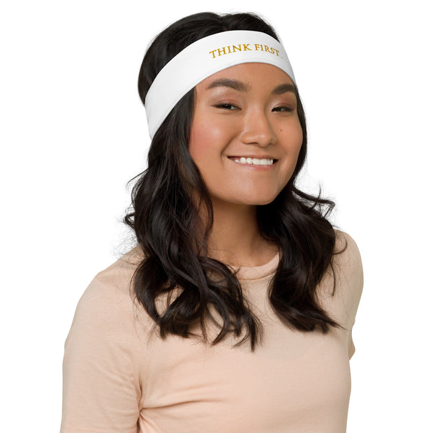 THINK F1RST WHITE UNISEX HEADBAND