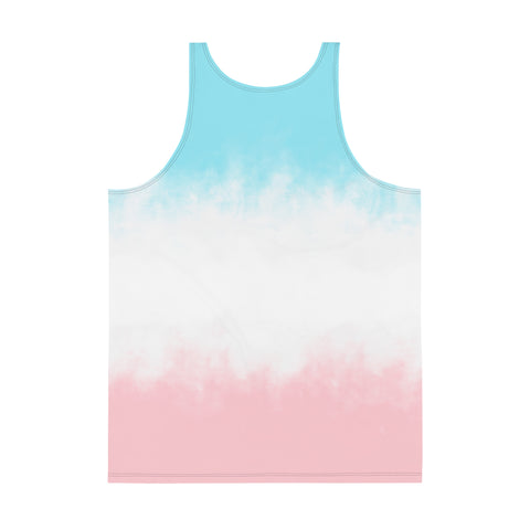 THINK F1RST UNISEX PINK-BLUE GRADIENT TANK TOP