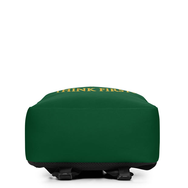 THINK F1RST GREEN MINIMALIST BACKPACK