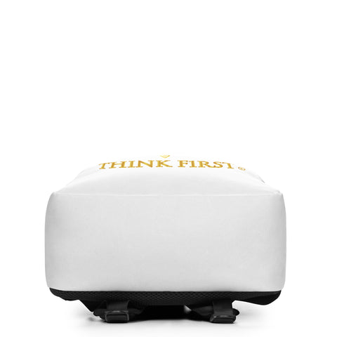 THINK F1RST WHITE MINIMALIST BACKPACK