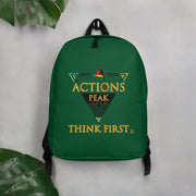 THINK F1RST GREEN MINIMALIST BACKPACK