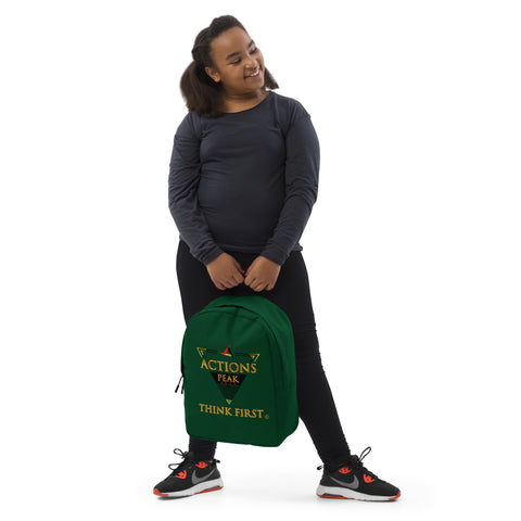 THINK F1RST GREEN MINIMALIST BACKPACK