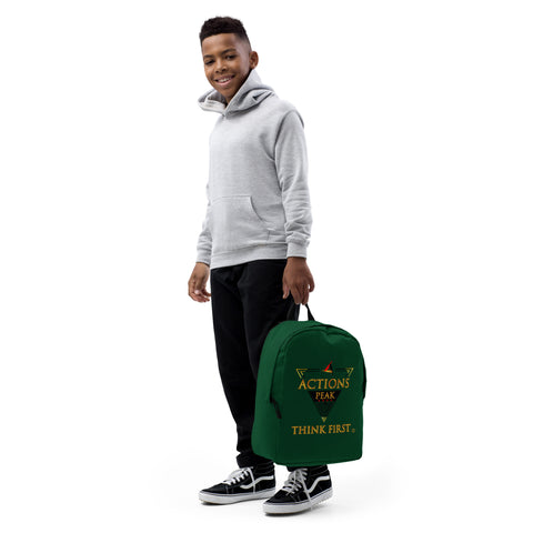 THINK F1RST GREEN MINIMALIST BACKPACK