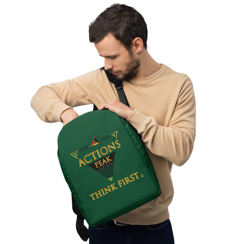 THINK F1RST GREEN MINIMALIST BACKPACK