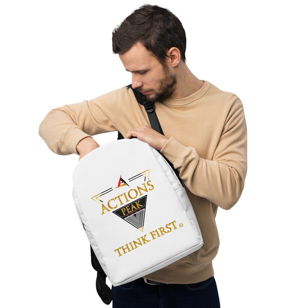 THINK F1RST WHITE MINIMALIST BACKPACK