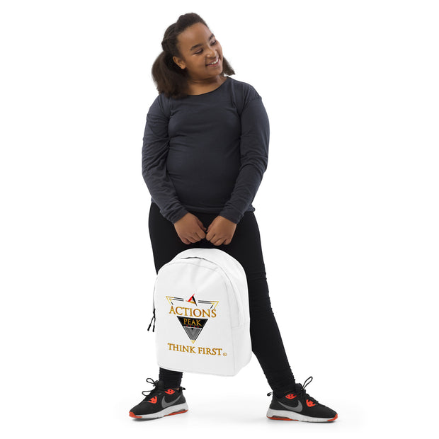 THINK F1RST WHITE MINIMALIST BACKPACK