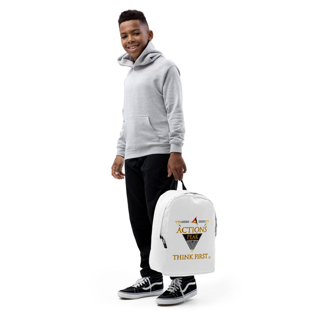 THINK F1RST WHITE MINIMALIST BACKPACK