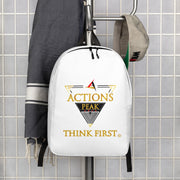 THINK F1RST WHITE MINIMALIST BACKPACK