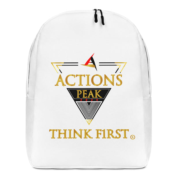THINK F1RST WHITE MINIMALIST BACKPACK