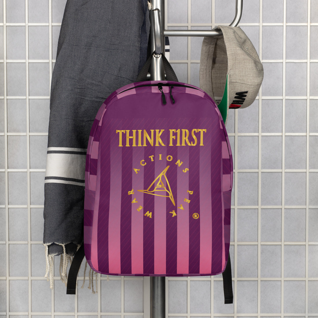 THINK F1RST STRIPES MINIMALIST BACKPACK