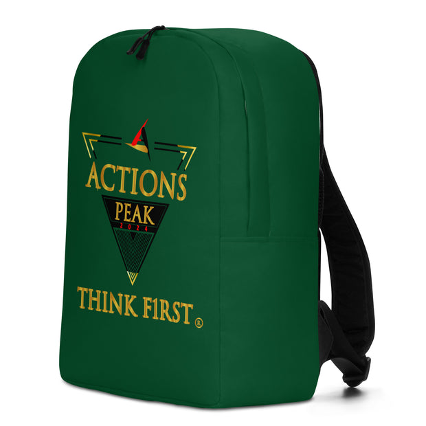 THINK F1RST GREEN MINIMALIST BACKPACK