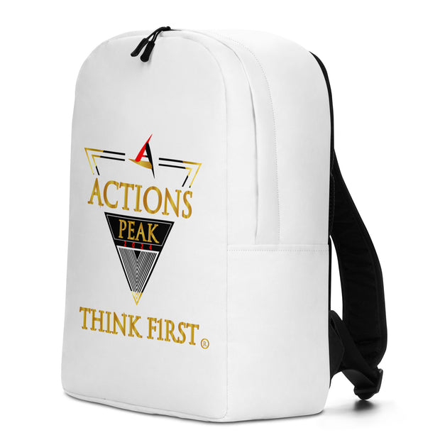 THINK F1RST WHITE MINIMALIST BACKPACK