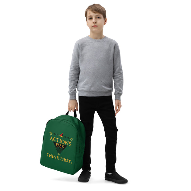 THINK F1RST GREEN MINIMALIST BACKPACK