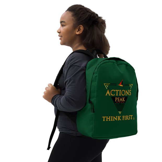 THINK F1RST GREEN MINIMALIST BACKPACK