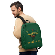 THINK F1RST GREEN MINIMALIST BACKPACK