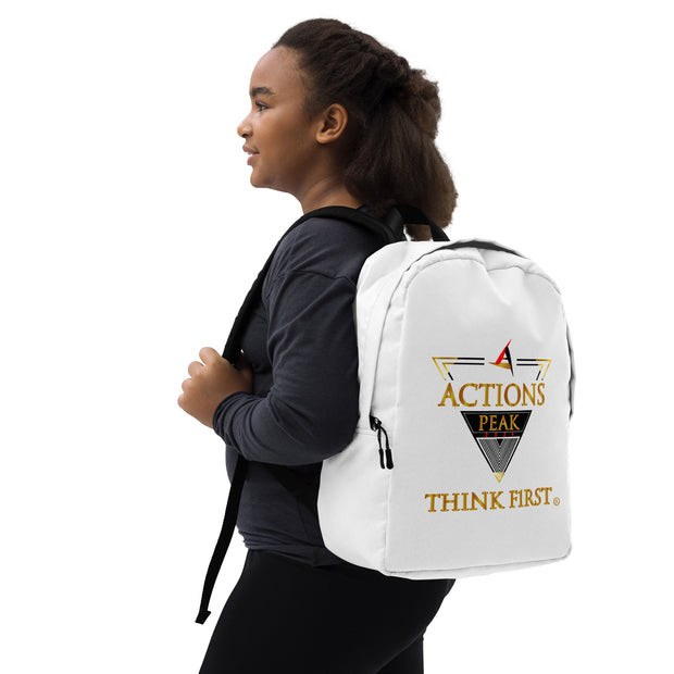 THINK F1RST WHITE MINIMALIST BACKPACK