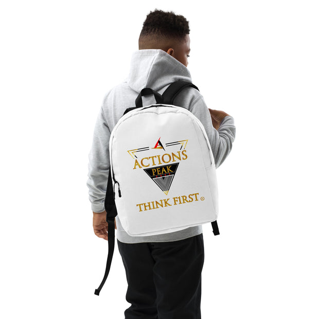 THINK F1RST WHITE MINIMALIST BACKPACK