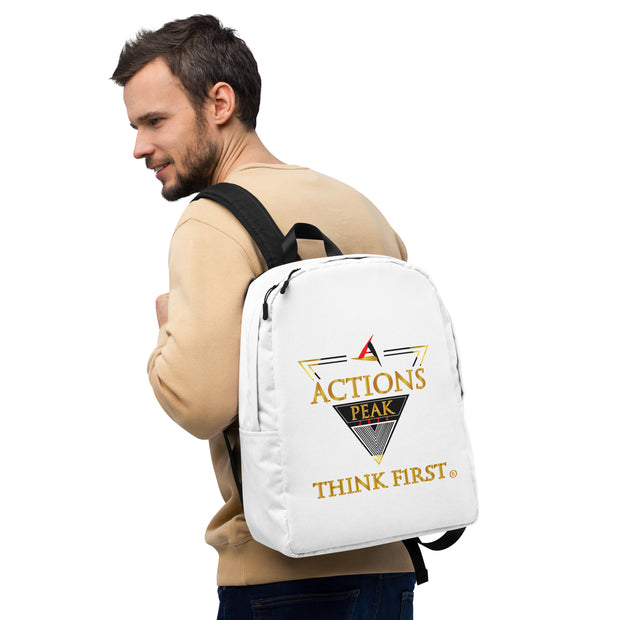 THINK F1RST WHITE MINIMALIST BACKPACK