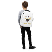 THINK F1RST WHITE MINIMALIST BACKPACK