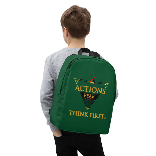 THINK F1RST GREEN MINIMALIST BACKPACK