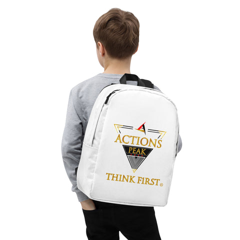 THINK F1RST WHITE MINIMALIST BACKPACK