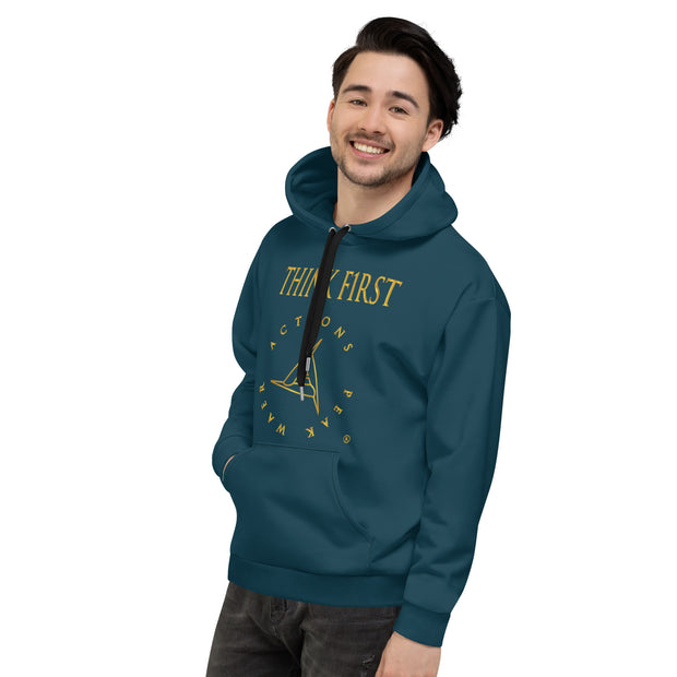 THINK F1RST UNISEX BLUE WHALE HOODIE