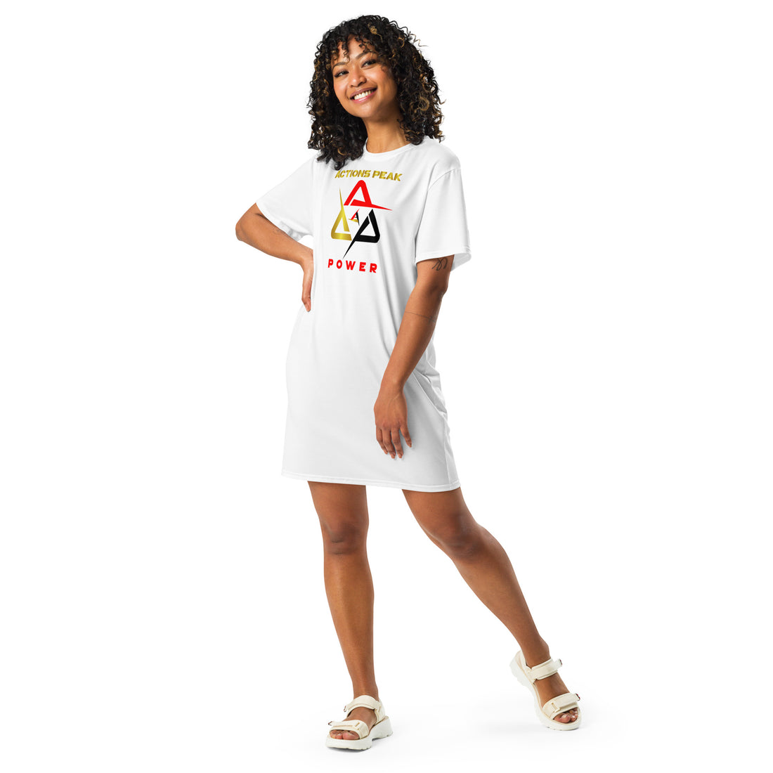 WEAR ACTIONS PEAK POWER WHITE T-SHIRT DRESS