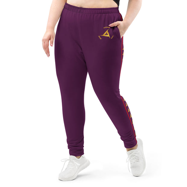 WOMEN'S PREMIUM GOLD & RED ON PURPLE JOGGER