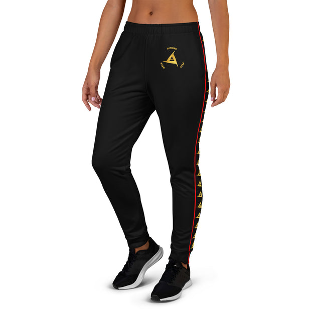 WOMEN'S PREMIUM GOLD & RED ON BLACK JOGGER