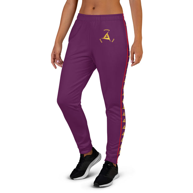 WOMEN'S PREMIUM GOLD & RED ON PURPLE JOGGER