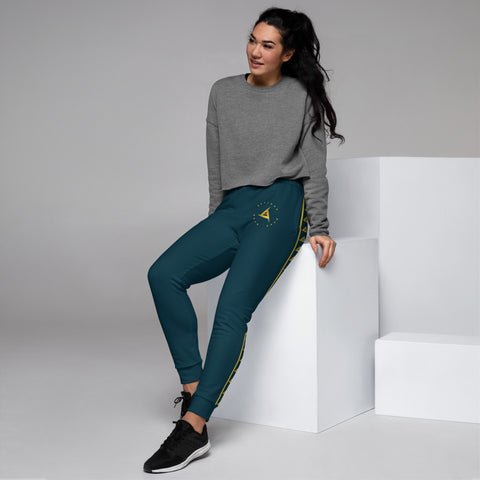 WOMEN'S PREMIUM GOLD ON BLUE WHALE JOGGER