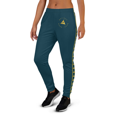 WOMEN'S PREMIUM GOLD ON BLUE WHALE JOGGER