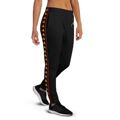 WOMEN'S PREMIUM GOLD & RED ON BLACK JOGGER