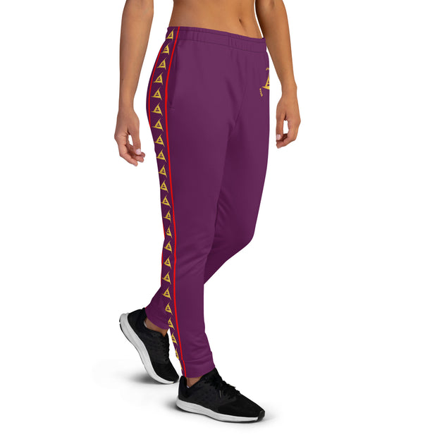 WOMEN'S PREMIUM GOLD & RED ON PURPLE JOGGER