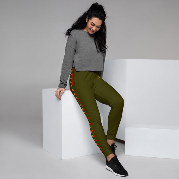 WOMEN'S PREMIUM GOLD & RED ON KARAKA JOGGER