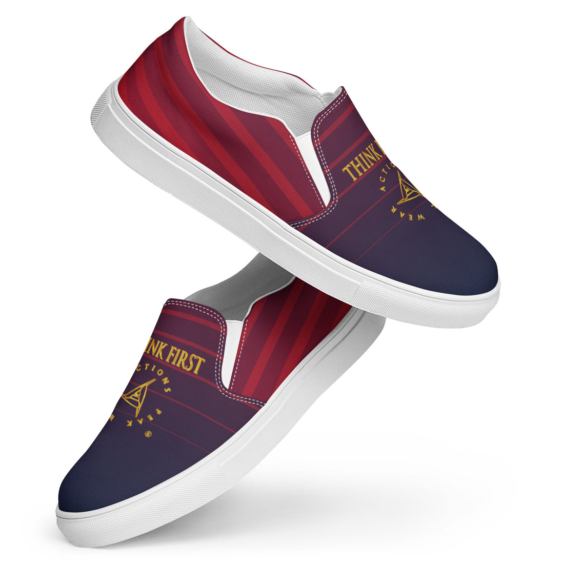 THINK F1RST STRIPES UNISEX SLIP-ON CANVAS SHOES