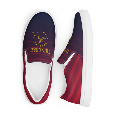 THINK F1RST 2025 STRIPES UNISEX SLIP-ON CANVAS SHOES