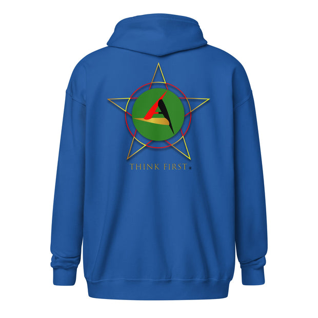 THINK F1RST UNISEX HEAVY BLEND ZIP HOODIE