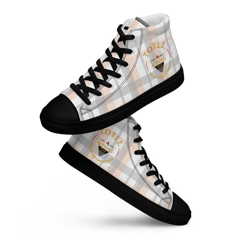 TOP OF THE LINE EDITION 2024 PALE PLAID UNISEX HIGH TOP CANVAS SHOES