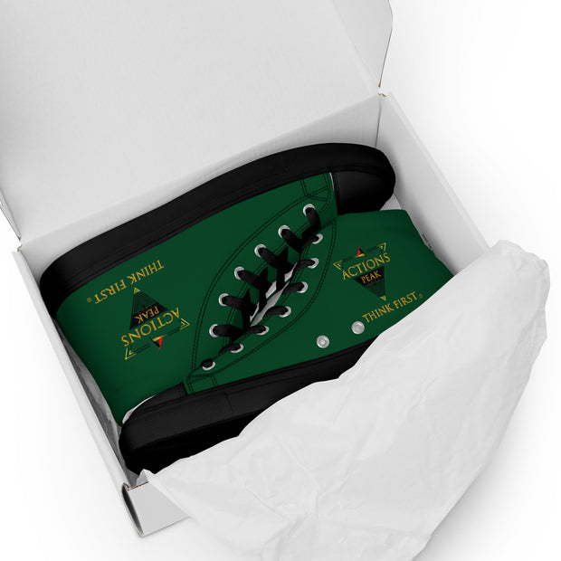 THINK F1RST 2025 GREEN UNISEX HIGH TOP CANVAS SHOES