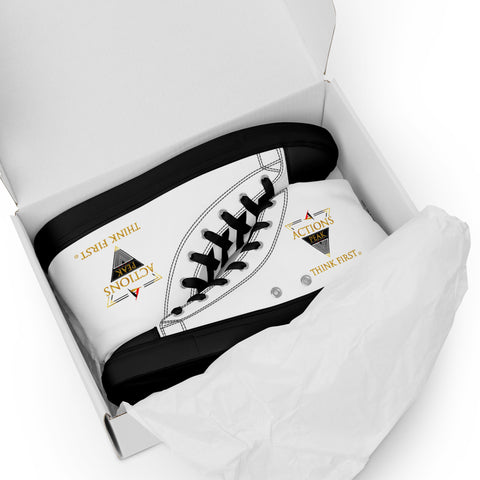 THINK F1RST 2025 WHITE UNISEX HIGH TOP CANVAS SHOES