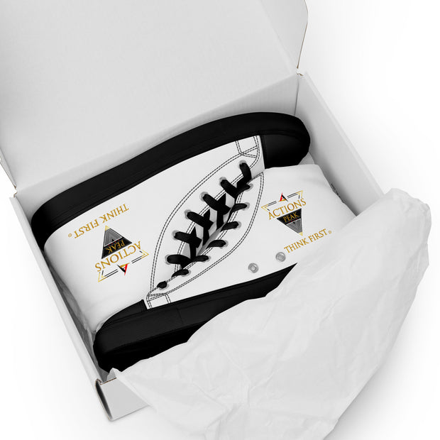 THINK F1RST 2025 WHITE UNISEX HIGH TOP CANVAS SHOES