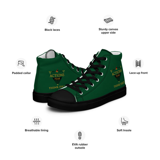THINK F1RST 2025 GREEN UNISEX HIGH TOP CANVAS SHOES