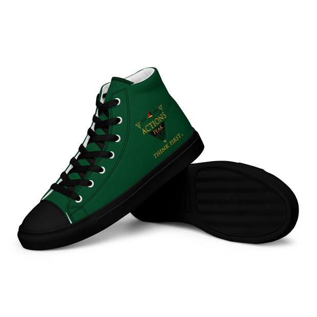 THINK F1RST 2025 GREEN UNISEX HIGH TOP CANVAS SHOES
