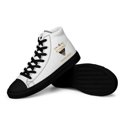 THINK F1RST 2024 WHITE UNISEX HIGH TOP CANVAS SHOES