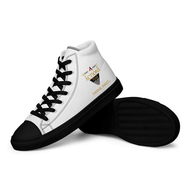 THINK F1RST 2025 WHITE UNISEX HIGH TOP CANVAS SHOES