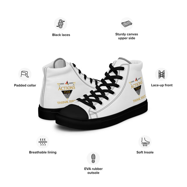 THINK F1RST 2025 WHITE UNISEX HIGH TOP CANVAS SHOES