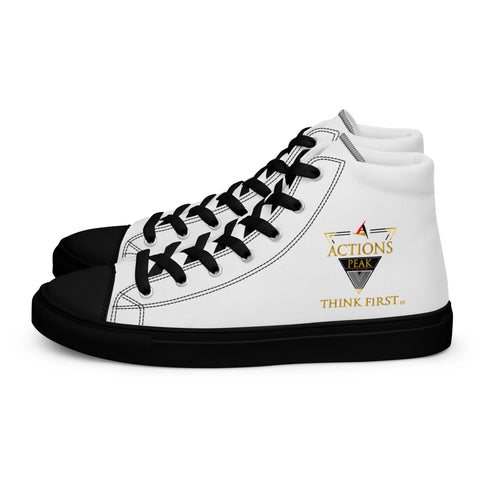 THINK F1RST 2025 WHITE UNISEX HIGH TOP CANVAS SHOES